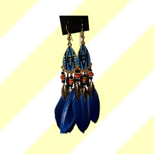 Handmade feather earrings